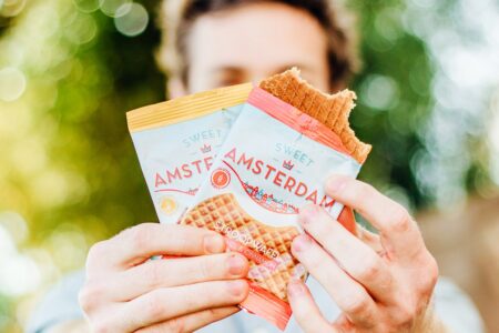 Sweet Amsterdam Stroopwafels Reviews and Info - Organic, Dairy-Free, Gluten-Free Authentic Taste. Three Flavors: Organic Real Honey, Caramel & Cinnamon, Caramel & Sea Salt